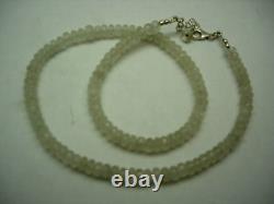 106 carats 6x3mm beads Libyan Desert Glass Necklace from Meteorite Impact + COA