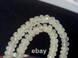 115 carats 6x3mm beads Libyan Desert Glass Necklace from Meteorite Impact + COA