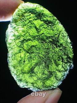 135ct Meteorite Moldavite Green Impact Fragment Meteor Stone Space Asteroid+coa