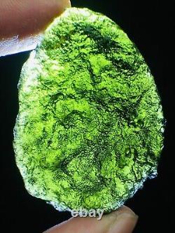 135ct Meteorite Moldavite Green Impact Fragment Meteor Stone Space Asteroid+coa