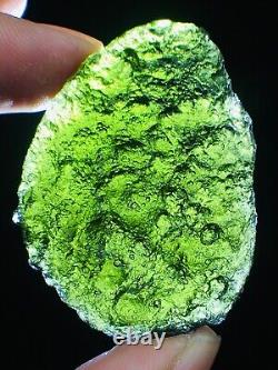 135ct Meteorite Moldavite Green Impact Fragment Meteor Stone Space Asteroid+coa