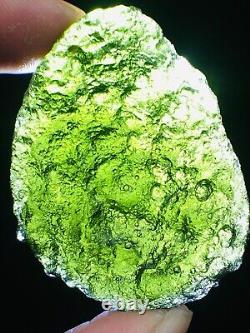 135ct Meteorite Moldavite Green Impact Fragment Meteor Stone Space Asteroid+coa