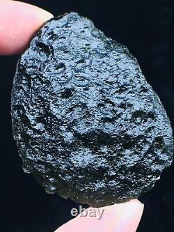 135ct Meteorite Moldavite Green Impact Fragment Meteor Stone Space Asteroid+coa