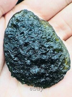 135ct Meteorite Moldavite Green Impact Fragment Meteor Stone Space Asteroid+coa