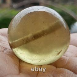 139 ct-Libyan Desert glass round Bead-29mm Meteorite Tektite-asteroid impact