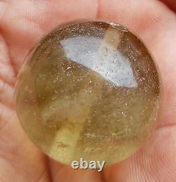 139 ct-Libyan Desert glass round Bead-29mm Meteorite Tektite-asteroid impact