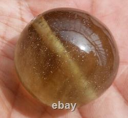 139 ct-Libyan Desert glass round Bead-29mm Meteorite Tektite-asteroid impact