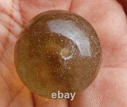 139 ct-Libyan Desert glass round Bead-29mm Meteorite Tektite-asteroid impact