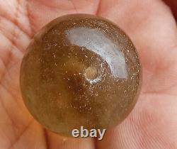 139 ct-Libyan Desert glass round Bead-29mm Meteorite Tektite-asteroid impact