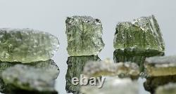 13x MOLDAVITE green crystal tektite impact meteorite 50 cts raw pendant #7541T