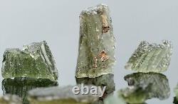 13x MOLDAVITE green crystal tektite impact meteorite 50 cts raw pendant #7541T