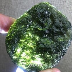 177.3Ct MOLDAVITE From Czech Republic From Meteorite Impact With Chips