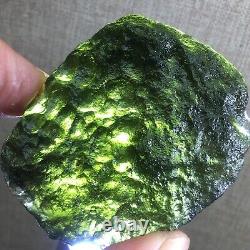 177.3Ct MOLDAVITE From Czech Republic From Meteorite Impact With Chips