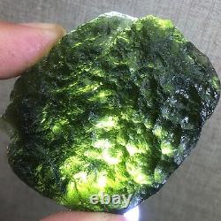 177.3Ct MOLDAVITE From Czech Republic From Meteorite Impact With Chips