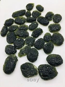 20pc Moldavite Meteorite Impact Glass Czech With Certificate Of Authenticity