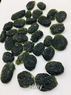 20pc Moldavite Meteorite Impact Glass Czech With Certificate Of Authenticity