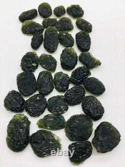 20pc Moldavite Meteorite Impact Glass Czech With Certificate Of Authenticity