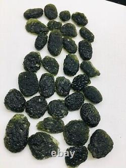 20pc Moldavite Meteorite Impact Glass Czech With Certificate Of Authenticity