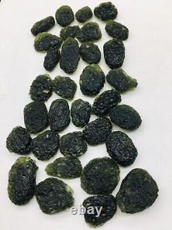 20pc Moldavite Meteorite Impact Glass Czech With Certificate Of Authenticity