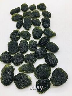 20pc Moldavite Meteorite Impact Glass Czech With Certificate Of Authenticity