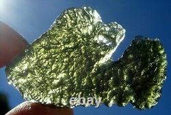 29.92 carats 38x25x5mm MOLDAVITE from Czech Republic Meteorite impact with COA