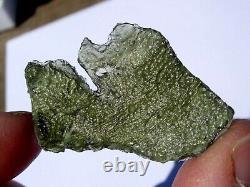 29.92 carats 38x25x5mm MOLDAVITE from Czech Republic Meteorite impact with COA