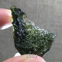 30.8Ct MOLDAVITE From Czech Republic From Meteorite Impact With Chips