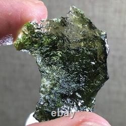 30.8Ct MOLDAVITE From Czech Republic From Meteorite Impact With Chips