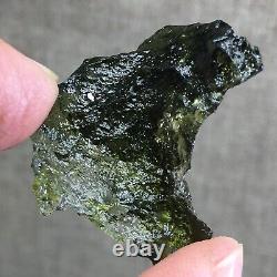 30.8Ct MOLDAVITE From Czech Republic From Meteorite Impact With Chips