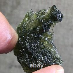 30.8Ct MOLDAVITE From Czech Republic From Meteorite Impact With Chips