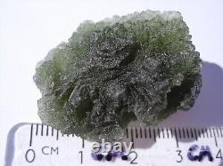 51.5 carats 30x26x10mm MOLDAVITE from Czech Republic Meteorite impact with COA