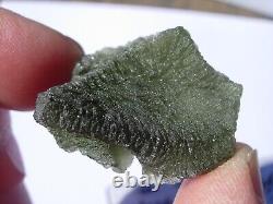 51.5 carats 30x26x10mm MOLDAVITE from Czech Republic Meteorite impact with COA