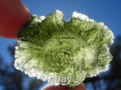 51.5 carats 30x26x10mm MOLDAVITE from Czech Republic Meteorite impact with COA