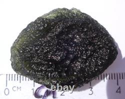 59.3 carats 36x28x9mm MOLDAVITE from Czech Republic Meteorite impact with COA