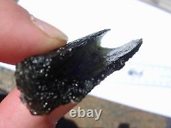 60.2 carats 40x22x14mm MOLDAVITE from Czech Republic Meteorite impact with COA