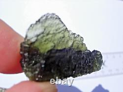 60.2 carats 40x22x14mm MOLDAVITE from Czech Republic Meteorite impact with COA