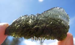 60.2 carats 40x22x14mm MOLDAVITE from Czech Republic Meteorite impact with COA