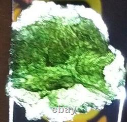 AAA+ Perfect Genuine MOLDAVITE Meteorite Impact Green Tektite 32.5 cts Chlum