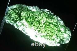 AAA+ Perfect Genuine MOLDAVITE Meteorite Impact Green Tektite 48.2 cts Chlum