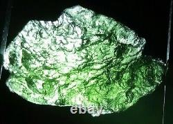 AAA+ Perfect Genuine MOLDAVITE Meteorite Impact Green Tektite 48.2 cts Chlum