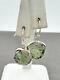 Estate 925 Sterling Natural Czech Moldavite Meteorite Impact Glass Earringsvideo