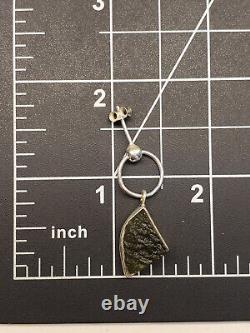 Estate 925 Sterling Natural Czech Moldavite Meteorite Impact Glass EarringsVIDEO