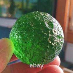 Green GEM MOLDAVITE Meteorite Impact Glass Czech 119.82g