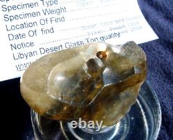 Libyan Desert Glass Meteorite Tektite impact Cintamani(310 ct)Dimple Green Gem