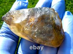 Libyan Desert Glass Meteorite Tektite impact Cintamani(310 ct)Dimple Green Gem