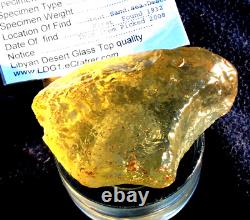 Libyan Desert Glass Meteorite Tektite impact Cintamani(650 ct) Dimples Gem AAAA