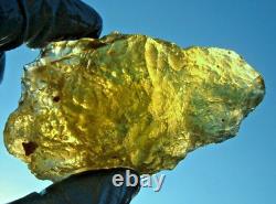 Libyan Desert Glass Meteorite Tektite impact Cintamani(825 ct)Dimples Flat Gem