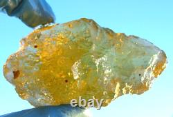 Libyan Desert Glass Meteorite Tektite impact Cintamani(825 ct)Dimples Flat Gem