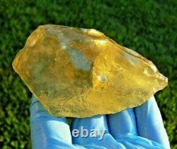 Libyan Desert Glass Meteorite Tektite impact Cintamani(990 crt)Dimple Yellow Gem