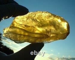 Libyan Desert Glass Meteorite Tektite impact Cintamani(990 crt)Dimple Yellow Gem